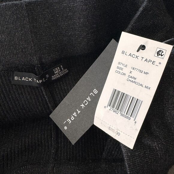 Black Tape SZ X Sweater Joggers Pants Pockets Stretch Ribbed Charcoal Gray New - Picture 3 of 5